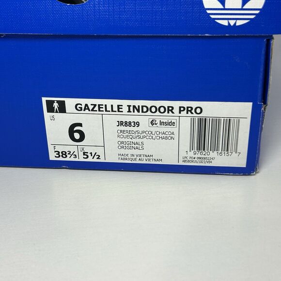 JR8839 adidas Originals Gazelle Indoor Pro Men Size 6 Red Charcoal  New In Box main image 11